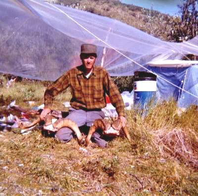 Sheep hunting camp in the Wrangall Mountains, August, 1971